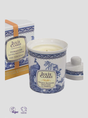 Orange Blossom, Wild Lime & Verbena Blue Peacock Vegan Candle