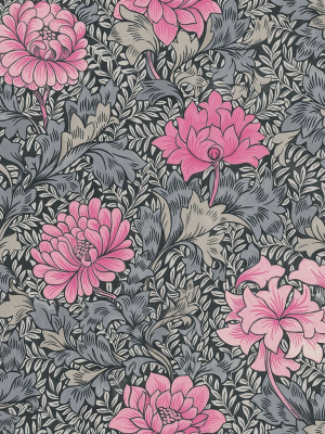 Morrissey Flower Wallpaper In Raspberry From The Sanctuary Collection By Mayflower Wallpaper