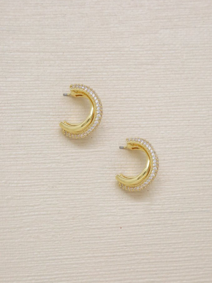 Crystal Intertwined Small Hoop Earrings