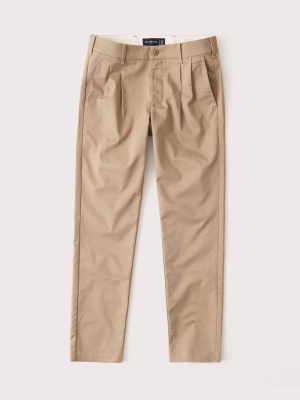 Pleated Skinny Taper Chinos