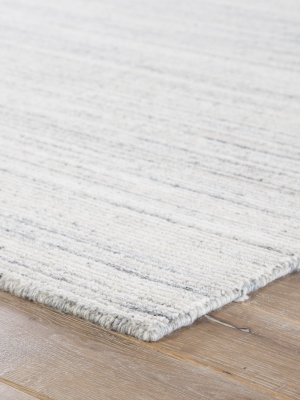 Vassa Handmade Solids & Heathers White & Gray Area Rug