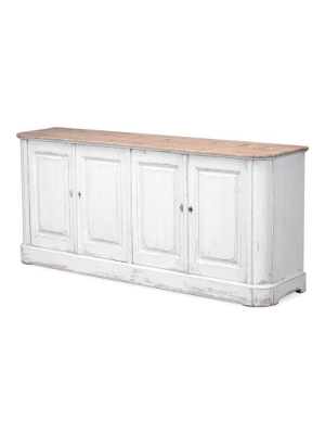 Antique White Wash Sideboard  4 Door