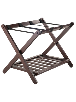 Remy Luggage Rack With Shelf Cappuccino - Winsome