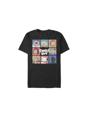 Men's Family Guy Character Grid T-shirt