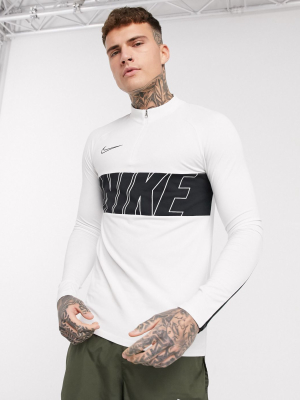 Nike Soccer Academy Logo Drill Top In White