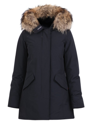 Woolrich Hooded Fur Trimmed Coat