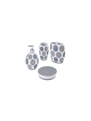 Dotted Circles 4 Pc Bath Accessory Set