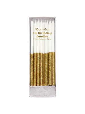 Gold Glitter Dipped Candles