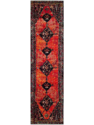 Vintage Hamadan Orange/multi Runner Rug