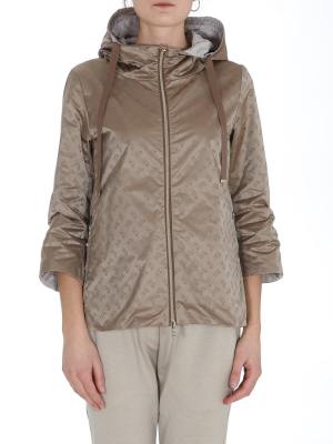 Herno Monogram Print Hooded Jacket