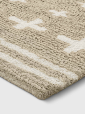 Elata Cross Shag Rug Beige - Opalhouse™