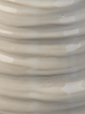 Jamie Young Medium Marine Vase In Pearl Cream Ceramic