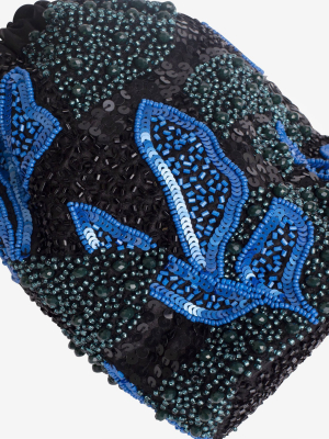 Pouch Gallery Beaded In Blue/black