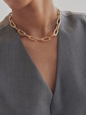 Oval Link Necklace Gold
