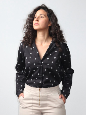 Etosha Blouse - Black - Dots Print