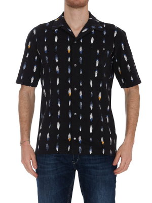 Marcelo Burlon County Of Milan Feather Print Short-sleeve Shirt