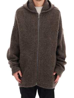 Rick Owens Oversized Hooded Zipped Jacket