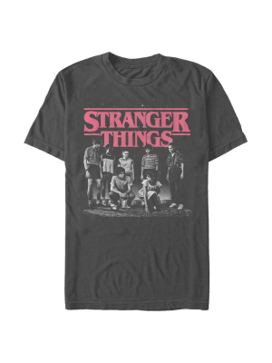 Men's Stranger Things Title Logo Faded T-shirt