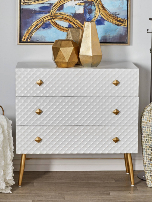 Modern 3 Drawer Wooden Chest White - Olivia & May