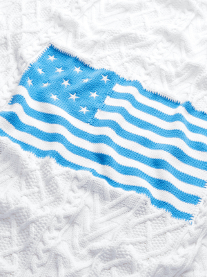 Cable-knit Flag Throw Blanket