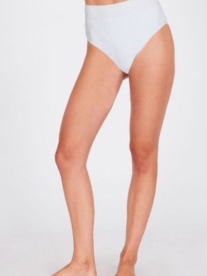 Adley High Waist Bikini Bottom - White