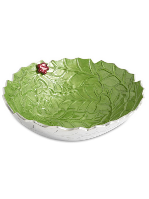 Julia Knight Holly Sprig 12" Bowl In Mojito