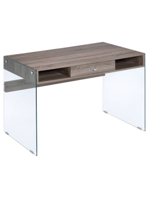 Writing Desk Clear Oak Gray - Acme Furniture