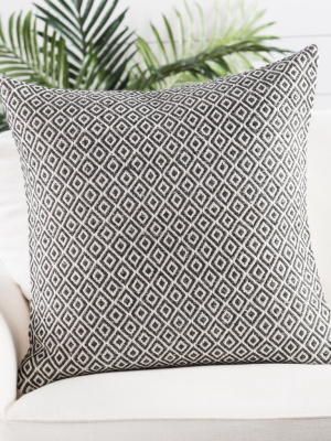 Estes White & Dark Gray Geometric Throw Pillow