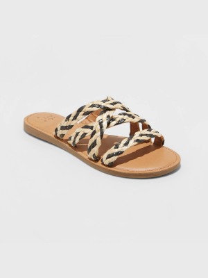 Women's Lalli Strappy Woven Slide Sandals - A New Day™