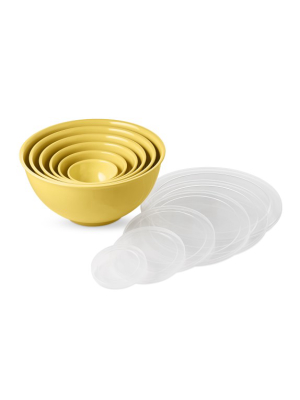 Melamine Mixing Bowls, Set Of 6, Lemon Yellow