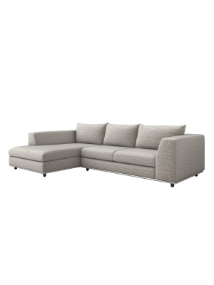 Interlude Home Comodo Left Chaise 2 Piece Sectional - Feather Gray