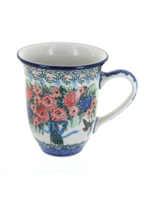 Blue Rose Polish Pottery Blush Bouquet Large Coffee Mug