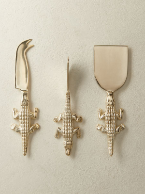 Hank Alligator Cheese Knives Set Of 3