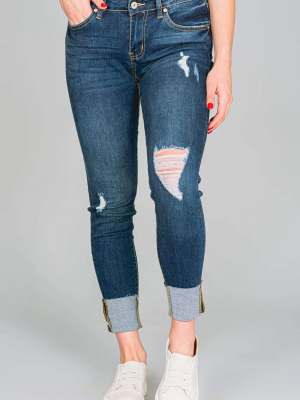 Kacy Cuffed Ankle Skinny Jeans