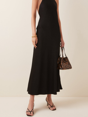 Fate Has Bought Us Here Halterneck Crepe Maxi Dress