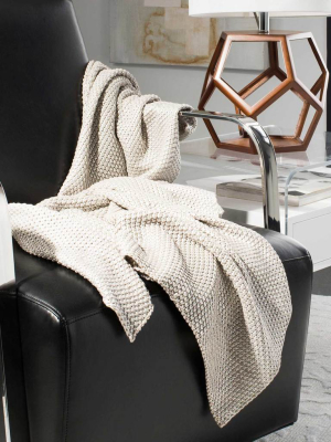 Tile Gray Knit Throw Palewisper