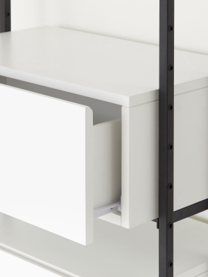 Flex White 3-drawer Bookcase