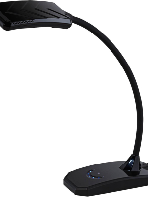 360 Lighting Modern Desk Table Lamp With Usb Charging Port Led Gooseneck Black Touch On Off Dimmer For Bedroom Bedside Office