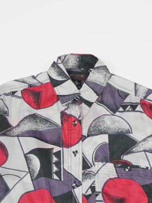 Silk Shirts Short Sleeve Patterned