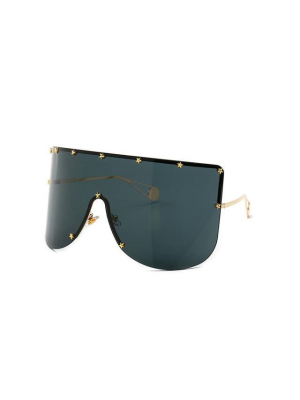 Elaiza Oversized Sunglasses - Gold Gray