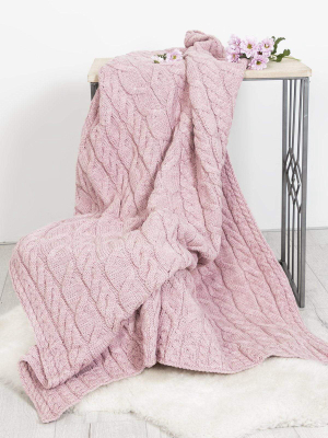 Super Soft Merino Throw In Pink