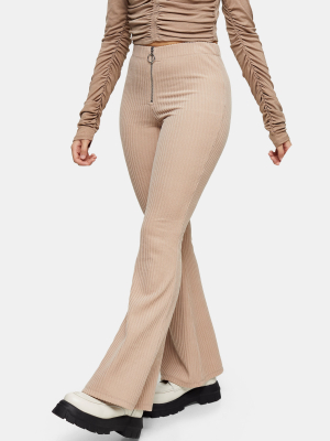 Petite Stone Corduroy Ribbed Flare Pants