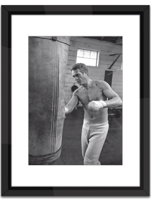 Steve Mcqueen Boxing In Black And White Print
