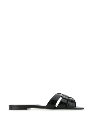 Saint Laurent Tribute Embossed Mule Sandals