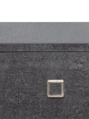 Dallon 3 Door Buffet In Cool Gray Faux Shagreen And Silver