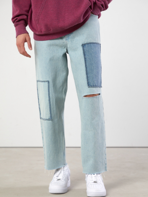 Bdg Bow Fit Light Wash Patchwork Jean