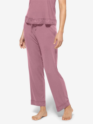 Women's Second Skin Pajama Pant, Lace Trim