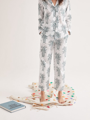 Long Pyjama Set Howie Pineapple Print White/green