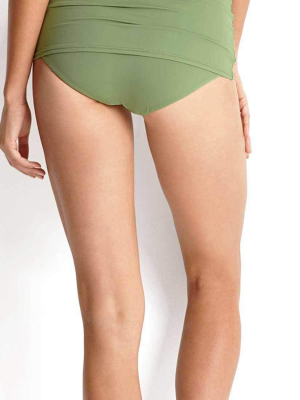 Seafolly High Waist Skirted Bottom In Moss