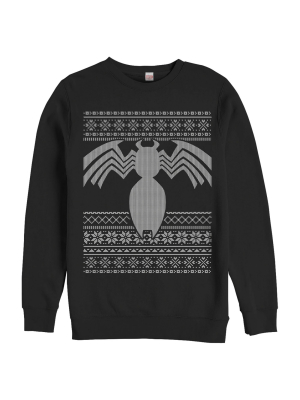 Men's Marvel Ugly Christmas Venom Sweatshirt - Black - 2x Large